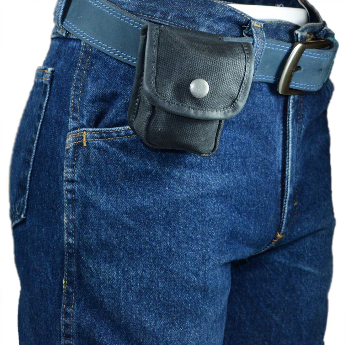 Hide & Drink, Squared Pouch with Belt Loop, Multi-Purpose Hip Bag, Utility Pouch for Hiking, Fishing, Camping and Outdoor Accessories, Waxed Canvas, Handmade, Charcoal Black