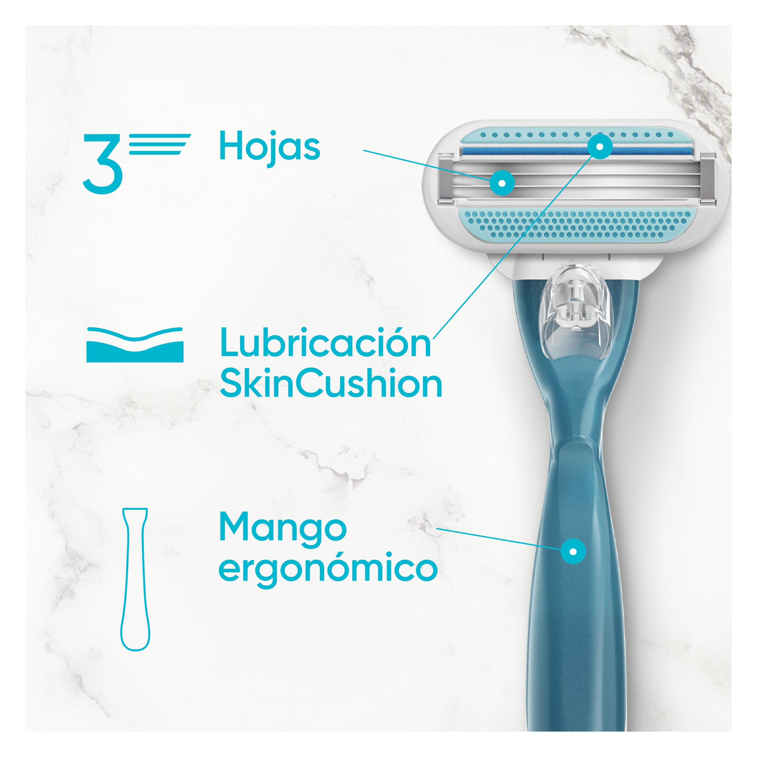 Gillette Venus Smooth Cuchillas de Afeitar Mujer, Pack de 16