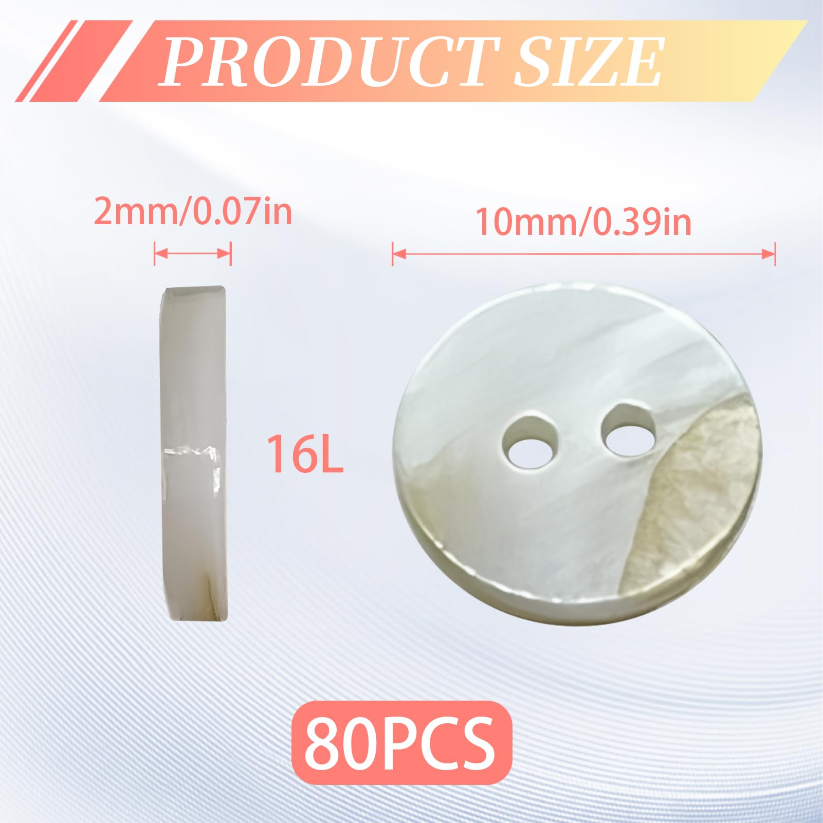 100 Boutons En Nacre Naturelle - 10 Mm, 2 Trous, Pour Couture, Robes, Artisanat - Sans Plastique, Doux Pour La Peau