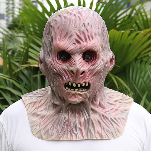NA - Máscara realista de demonio para adultos, máscara de zombi aterrador de cabeza completa para Halloween, máscara del mal sangriento para disfraz