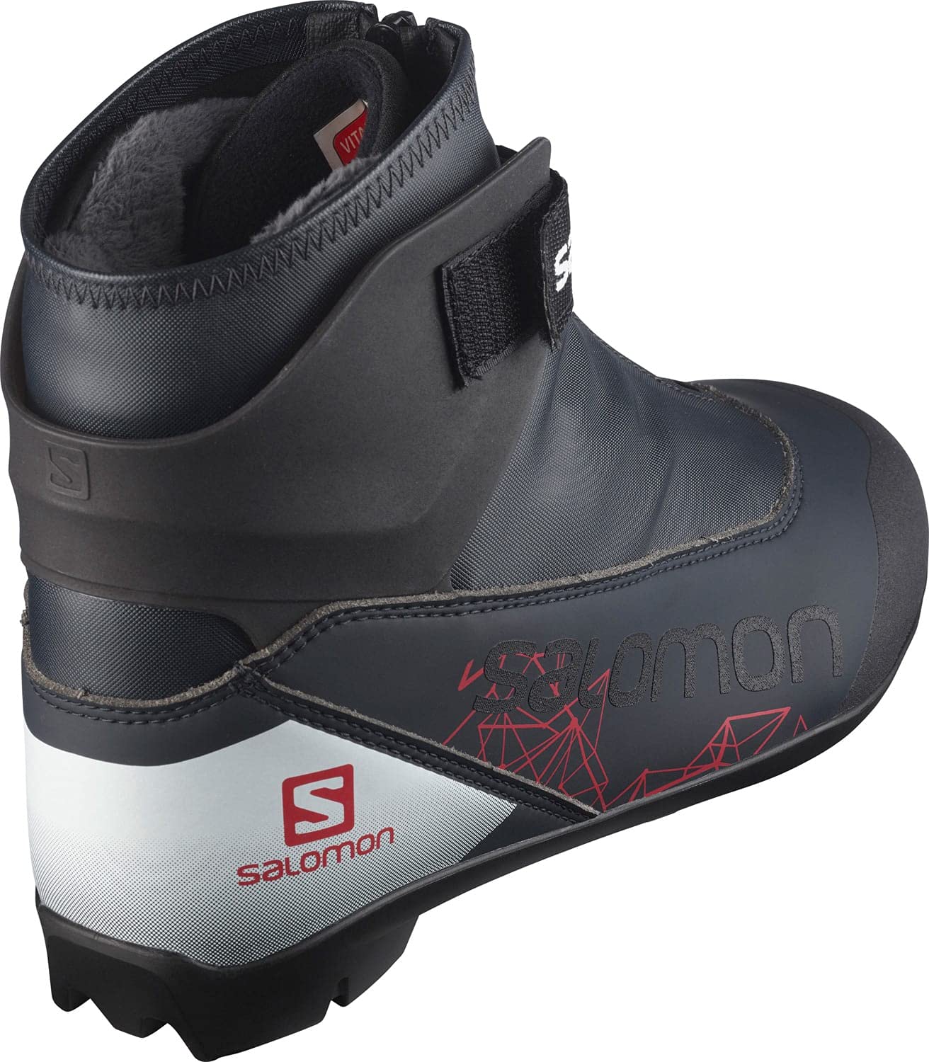 Salomon Vitane Plus Prolink Womens XC Ski Boots Ebony/Red/White 7 (24)