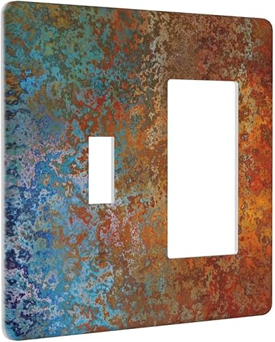 Miniatura 195 de Placa Decorativa de Pared Beige Boho de Mediados de Siglo Sol Abstracto 1-Gang Retro Años 70 Arte Geométrico Moderno con Arco Eléctrico Interruptor