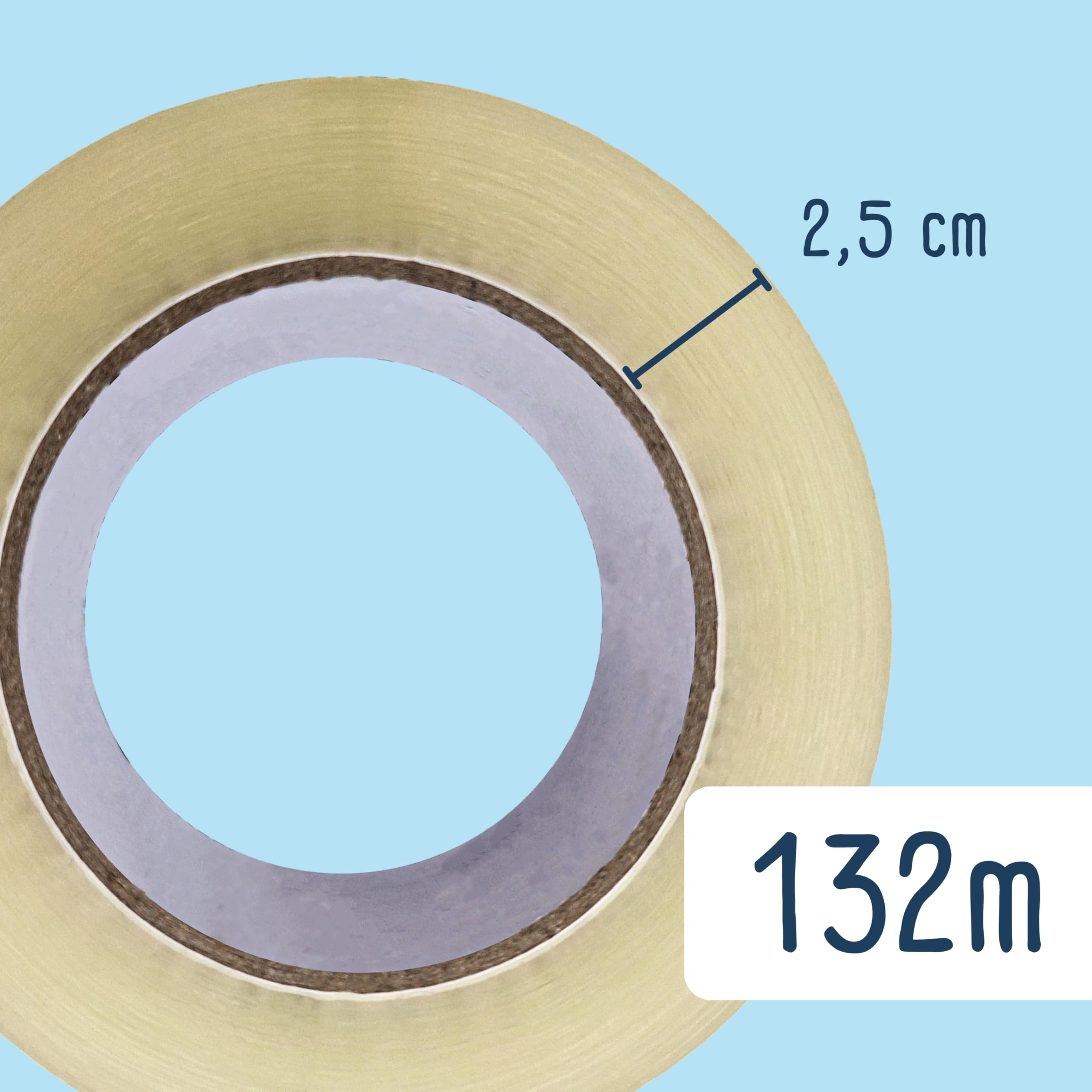 RAYLU PAPER – Cinta de Embalaje para Sellar Cajas de Cartón y Paquete, Cinta adhesiva resistente de 45 micras, Rollos de Precinto de 50 mm x 132m (36 unidades, Transparente)