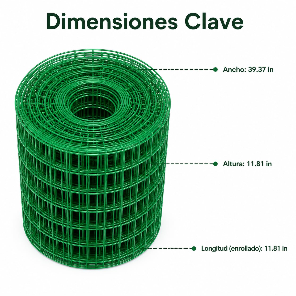Malla metálica soldada, Malla electrosoldada Verde 1-2m, Alambre de Acero bajo Carbono 2-3mm, para y Jardines