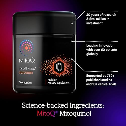 Miniatura 4 de MitoQ Curcumina Advanced CoQ10 Antioxidante – Contiene mesilato de mitoquinol y súper biodisponible Longvida Curcumina Cúrcuma – Apoya la inmunidad,
