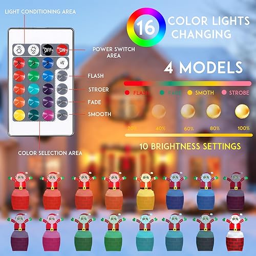 Miniatura 2 de TOANEL Inflables de Navidad de PVC de 4.87 pies, decoraciones al aire libre, Papá Noel de pie en la chimenea LED, inflables inflables para