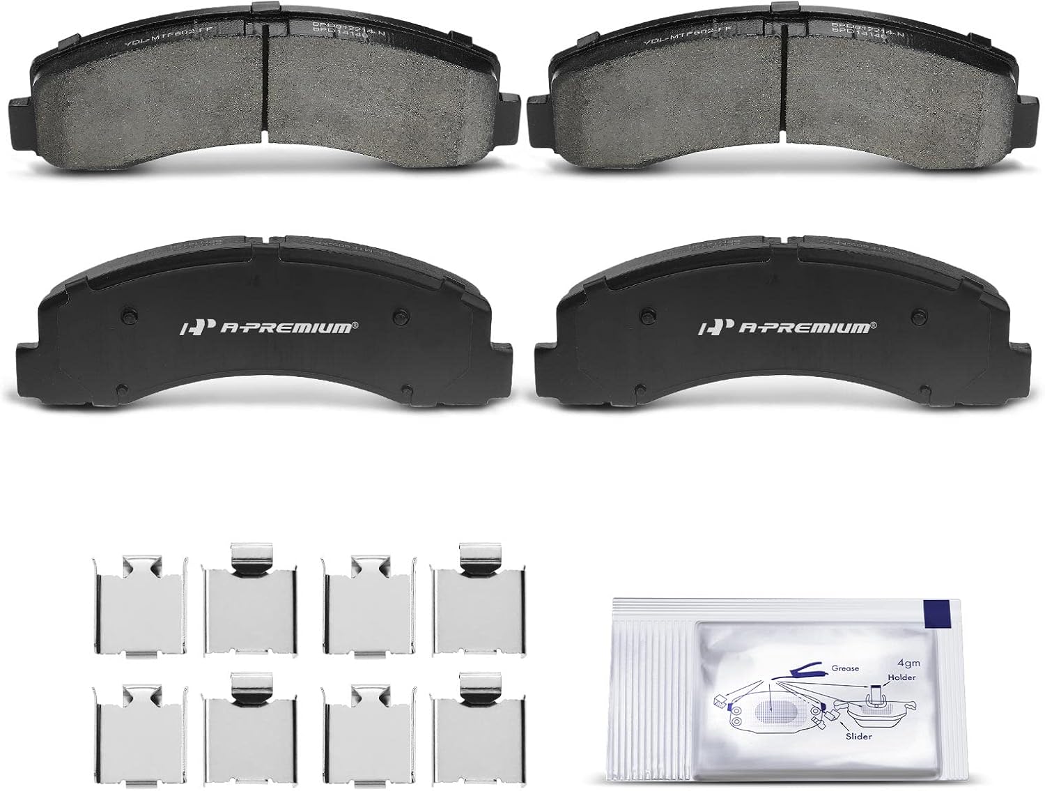 A-Premium Front Ceramic Brake Pads Set Compatible with Ford and Lincoln Models - For F-150 2010-2020, Expedition 2010-2021, Navigator 2010-2021, with Hardware, 4-Pack