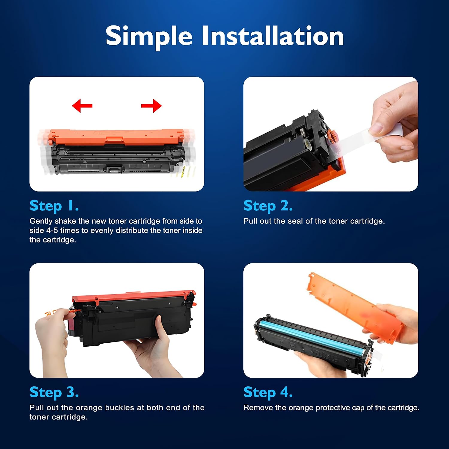 212A Toner Cartridges 4-Pack Replacement for HP 212A Toner W2120A W2121A W2122A W2123A Works with Color LaserJet Enterprise M554 M555 M554dn M555dn M555x M578dn M578f M578c M578z Printer Ink (BCMY)