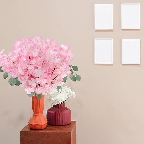 Miniatura 6 de SNAIL GARDEN Paquete de 2 flores artificiales de cerezo, ramas de flor de cerezo de seda de 19.7 pulgadas, tallos de flor de cerezo rosa sintético,