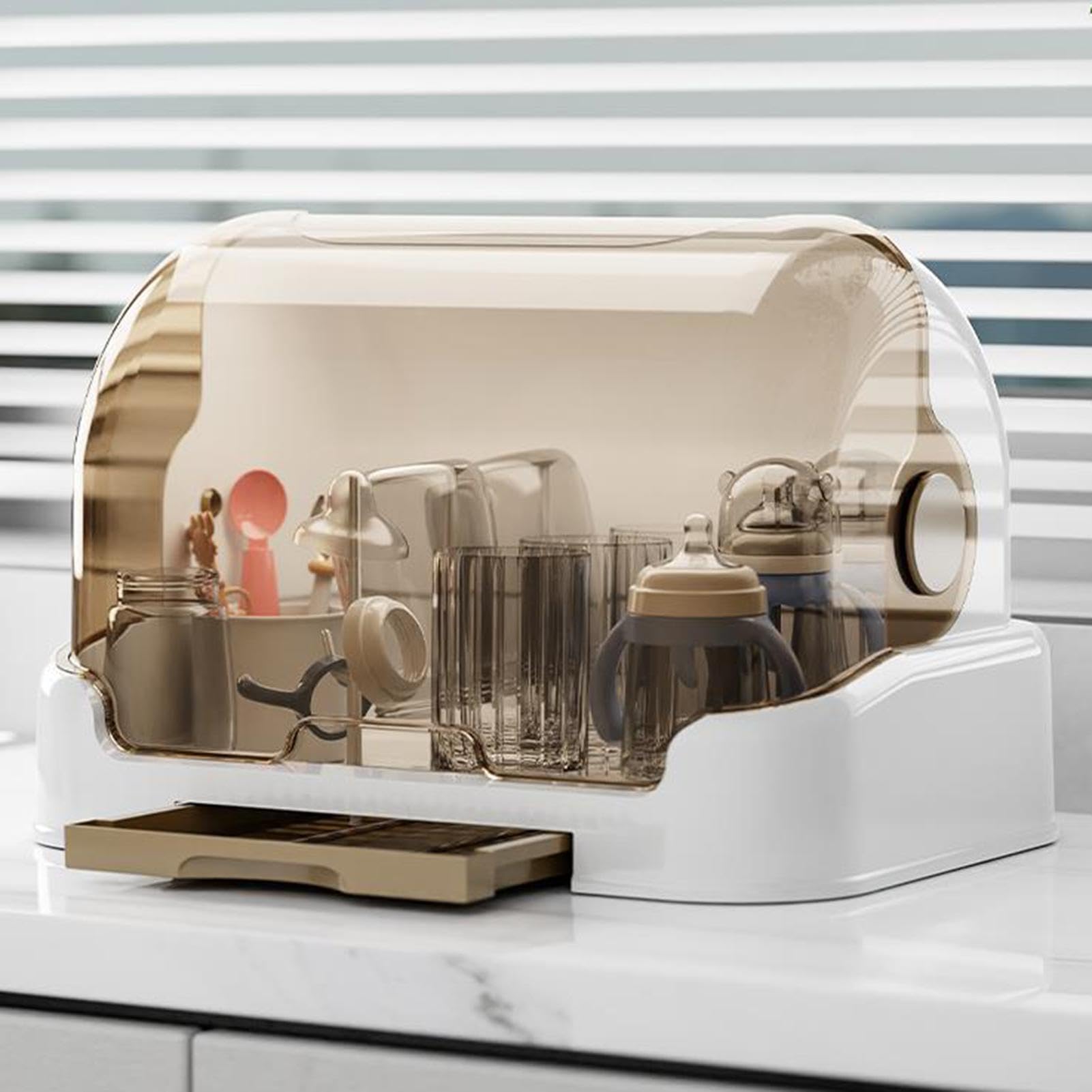 Chaies Babyflaschen-Wäscheständer Mit Abdeckung - Hygienische Aufbewahrung Für Flaschen & Sauger