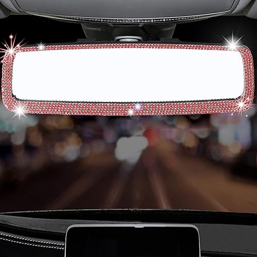 Miniatura 8 de LivTee Bling - Espejo retrovisor para automóvil decoración brillante para automóvil espejo retrovisor con vidrio HD accesorios brillantes para el