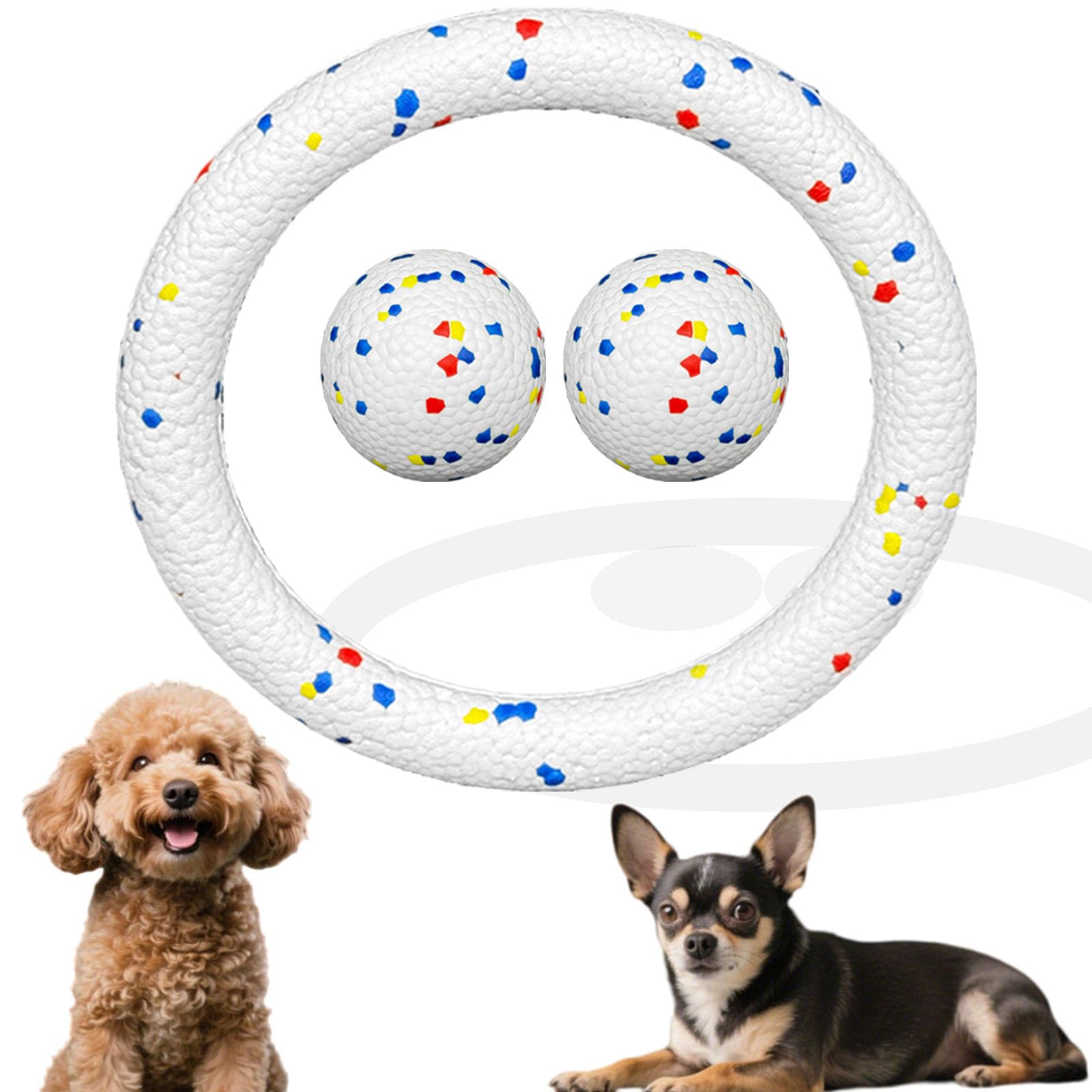 SYMHOBBY 3Pcs Indestructible Dogs Tennis Balls for Small Dog Chewers 1 97inch Durable Bouncy Floating Interactive Dog Toys