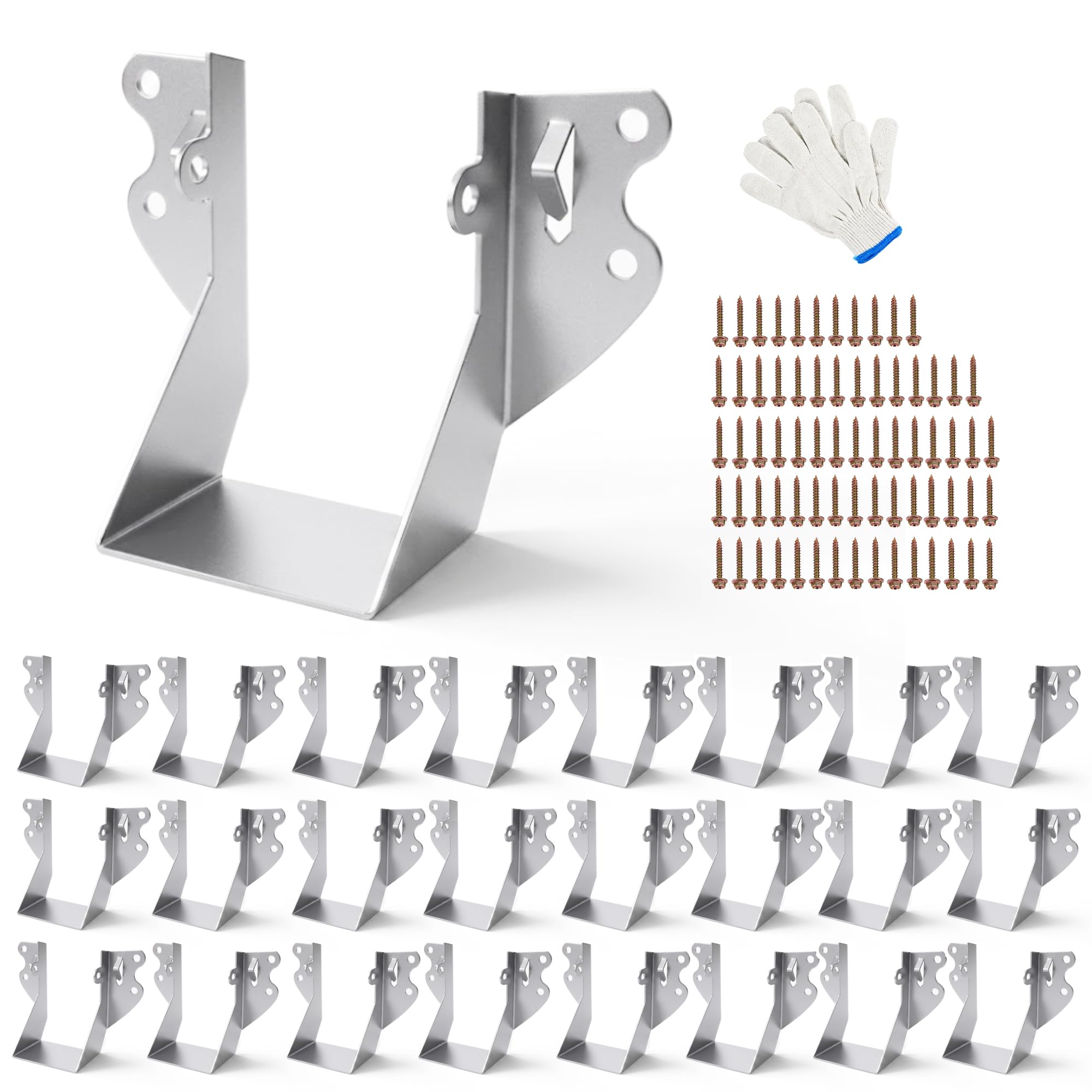 25 pcs 2x4 Joist Hangers with Screws, Galvanized Face Mount Hurricane Tie