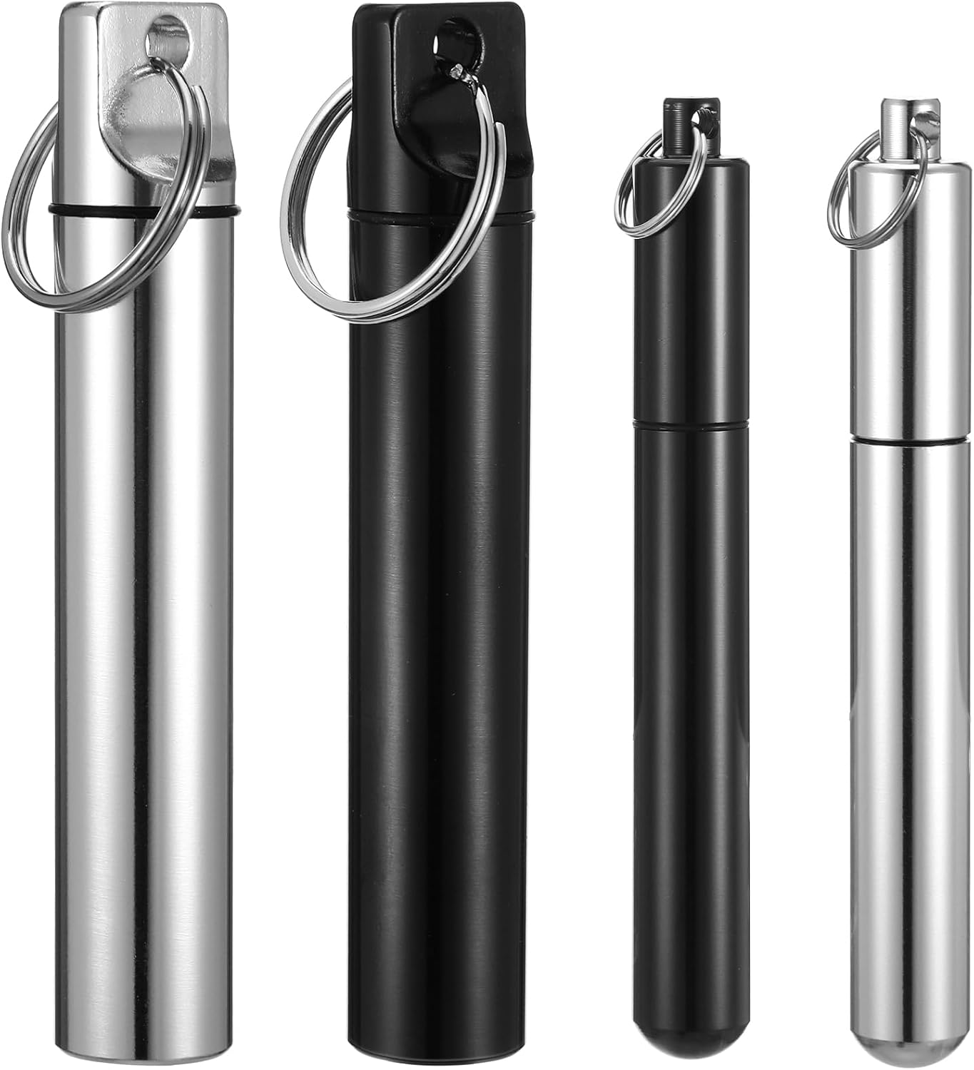 4PCS Metal Toothpick Holder Small Pills Cases For Purse Portable Dental Pick Holder Travel Pills Box Toothpick Dispenser Aluminum Alloy Pocket Toothpick Cases With Keychain For Outdoor Picnic - Image 8