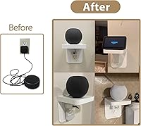 Vista 4 de Soporte de Estante para Enchufe Compatible con Receptáculo Dúplex, Decoración de Baño, Gestión de Cables, Una Solución de Ahorro de Espacio, Homepod
