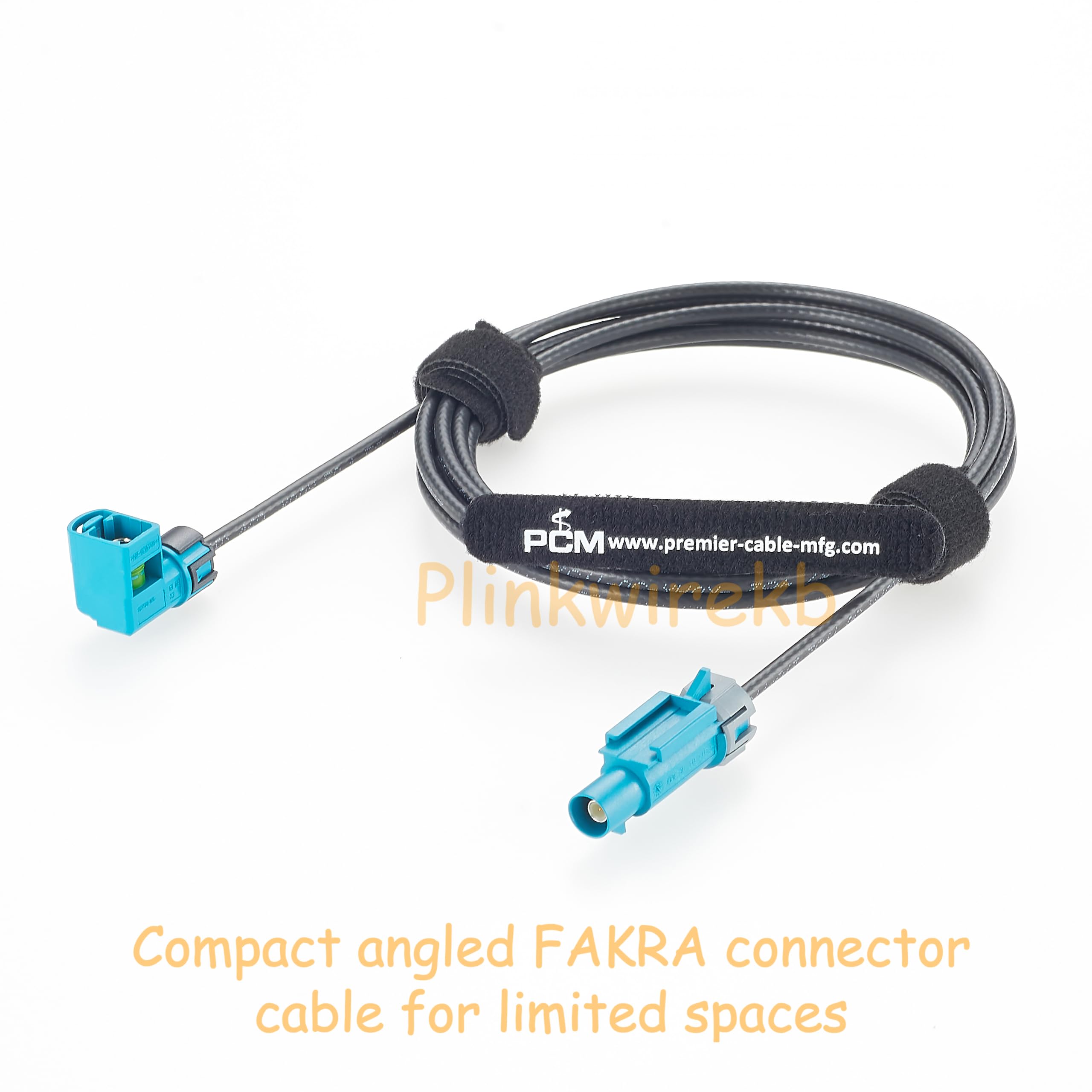 Fakra Câble coaxial coudé à 90° à gauche Code Z femelle vers mâle IP67 étanche 50 ohms Câble d'antenne RF automobile pour l'électronique du véhicule, connexion télématique GNSS CC jusqu'à 3 GHz 2 m