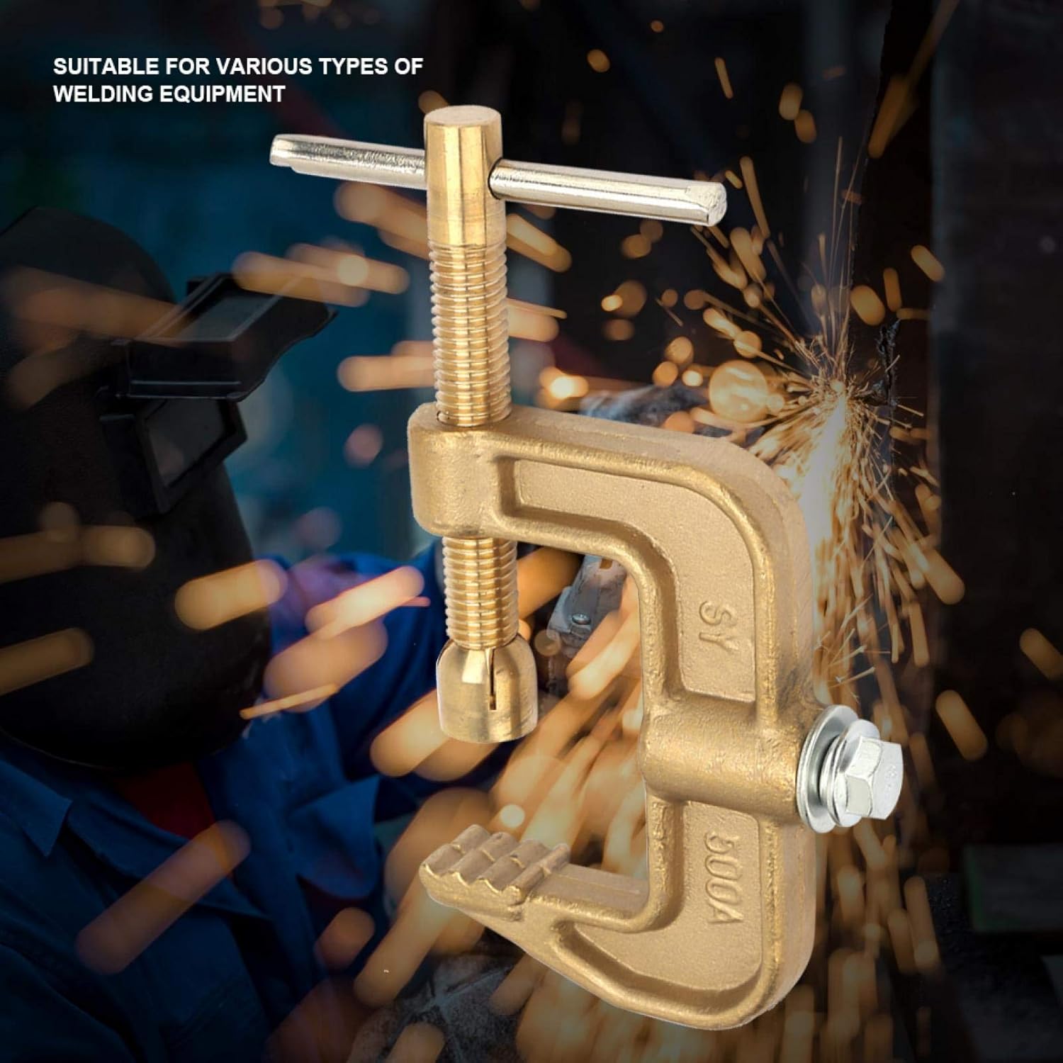 500A G Type Ground Welding Earth Clamp Brass Fixture Tool for Industrial Use Woodworking Metal Processing