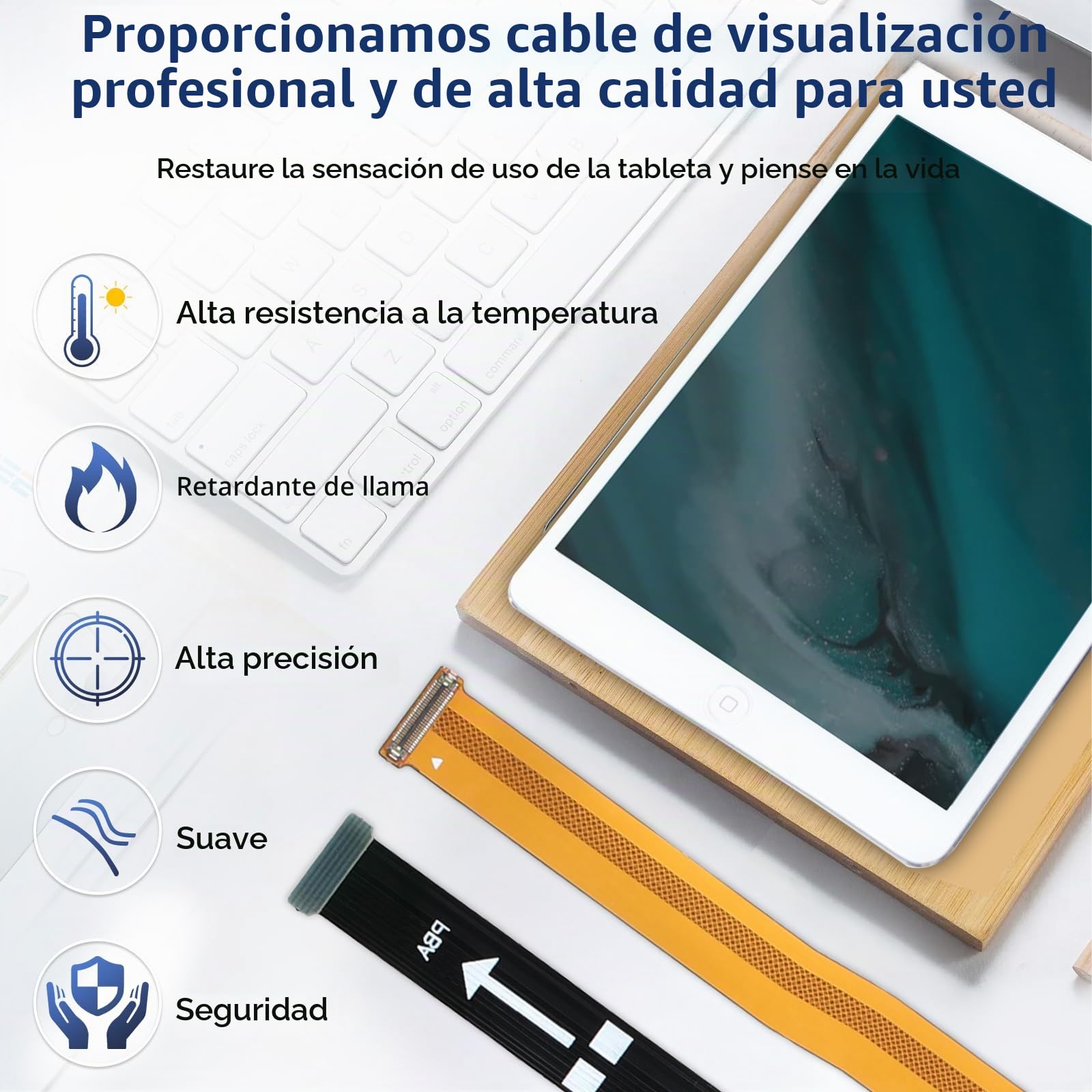 RongZy Cable Flex de Pantalla LCD para Samsung Galaxy Tab A 10.1 2019 T510 T515 Conector Retro Toque Display para conectar a la Placa Base