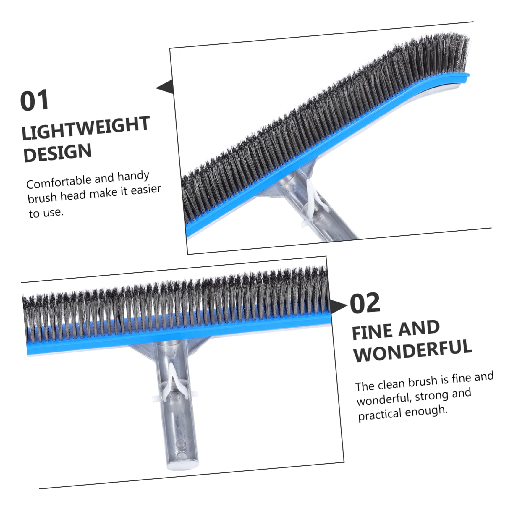 Brosse de Nettoyage pour Piscine Acier Inoxydable Brosse Remplaçable Pratique pour Murs Fond de Piscine