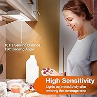 Vista 4 de Diomart Luces para debajo del gabinete, luz recargable con sensor de movimiento, luces nocturnas para interiores, 58 LED inalámbricas bajo