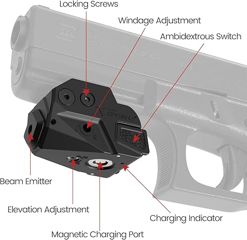 Miniatura 3 de Votatu H6L-G - Mira láser verde ultra compacta para pistola, haz verde subcompacto recargable para Taurus G2C, G3C, 1913 Picatinny, Sig P320,