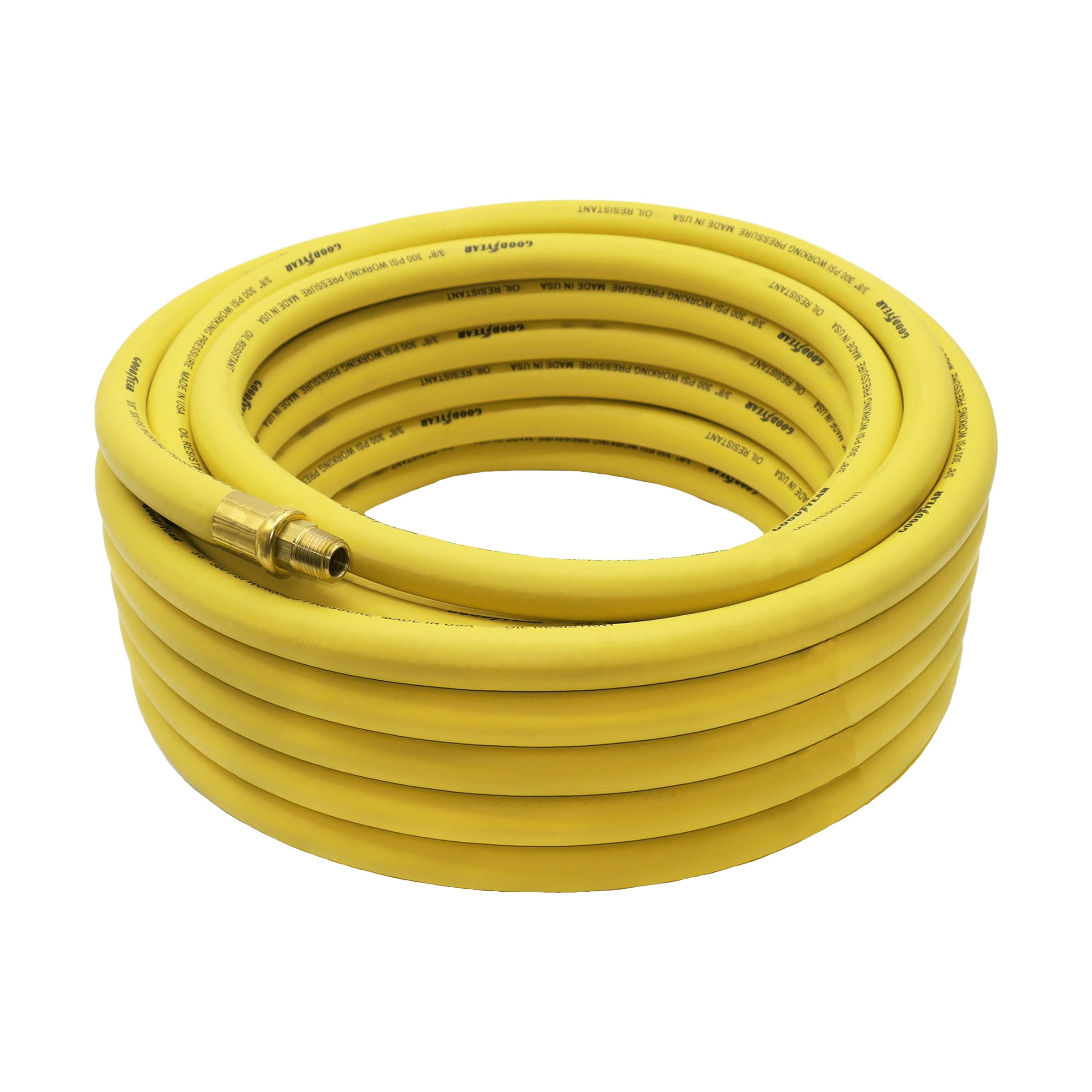 Goodyear Manguera de aire profesional de goma amarilla de 50 pies x 3/8 pulgadas, 300 PSI