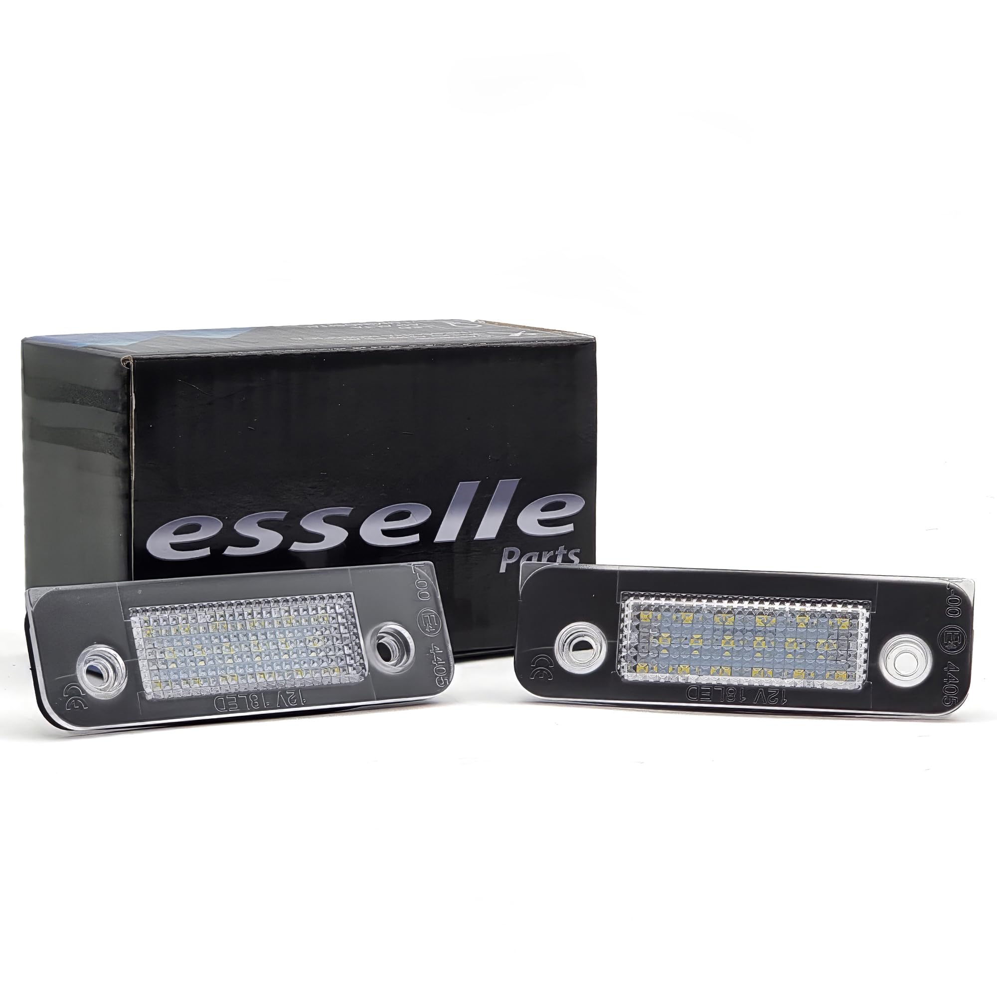 Placchette Luci Targa LED Compatibili con Ford Fiesta MK5, Fusion, Mondeo MK2 18 SMD CANBUS 6000K Bianco Ghiaccio Plug & Play