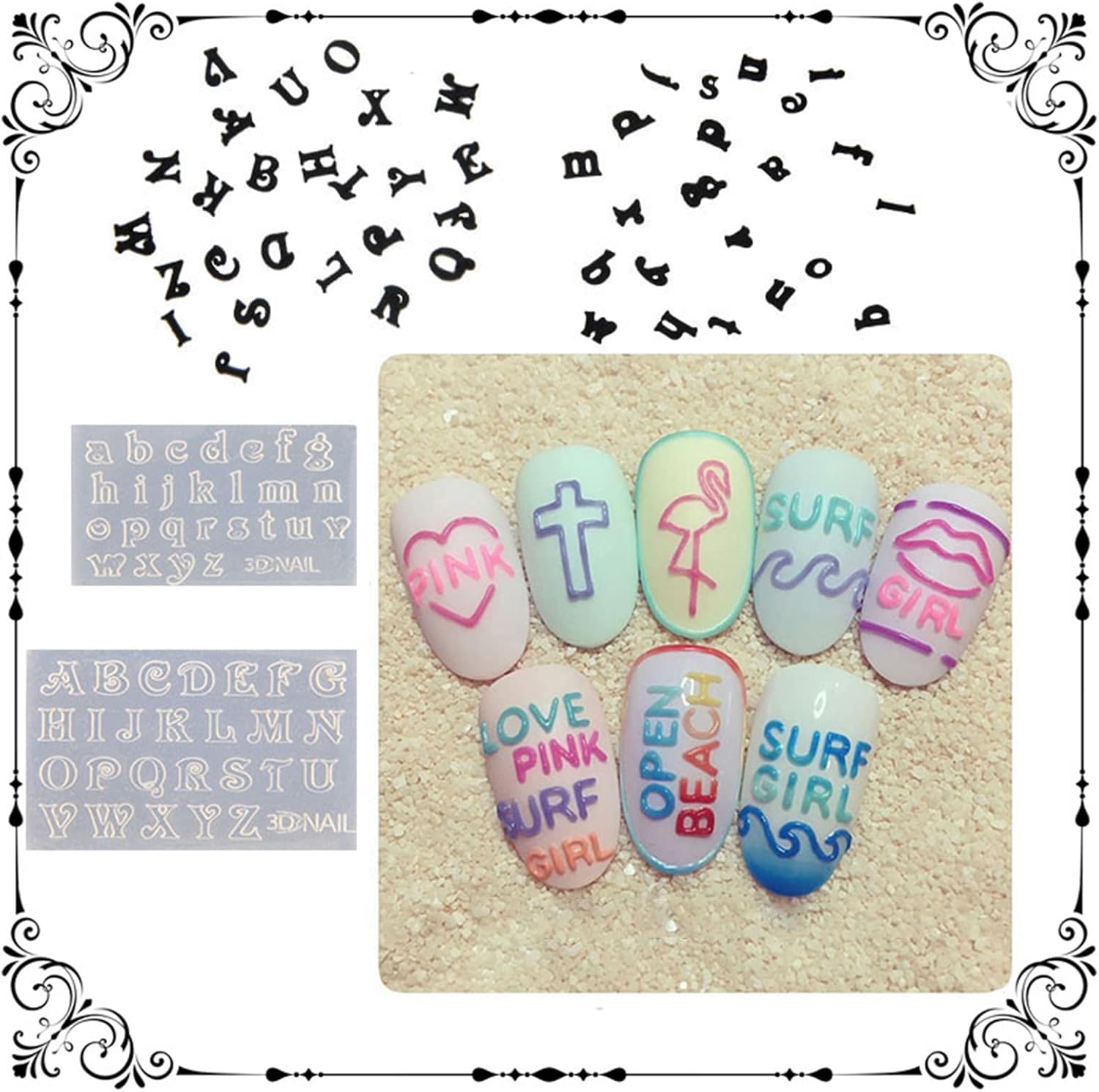 3D Silicone Letters & Numbers Nail Art Mold - Decorative Mould Making Tool