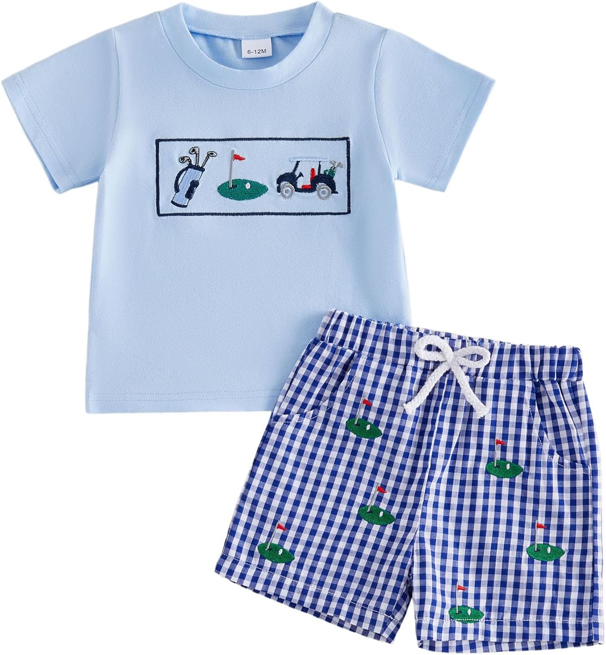Toddler Baby Boy Golf Outfit Golf Short Sleeve Collared Polo T Shirt Striped Shorts Set Cute Boys Summer Clothes