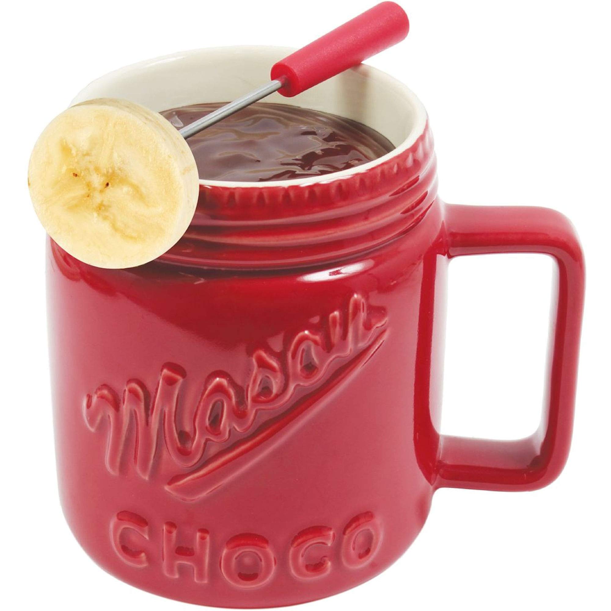 Bestron Appareil à Fondue Au Chocolat Vert Pour 2 Personnes - Mini Set Avec 10 Piques, 10 Fourchettes Et Spatule, 25 Watts