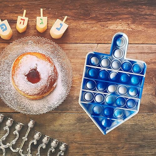 Miniatura 7 de Regalos de Hanukkah Poppit Dreidel Pop Fidget Toy Janucá Party Popper Hanukah Gift Jewish Holliday Niños Adultos Menorah Regalo Divertido Push Game