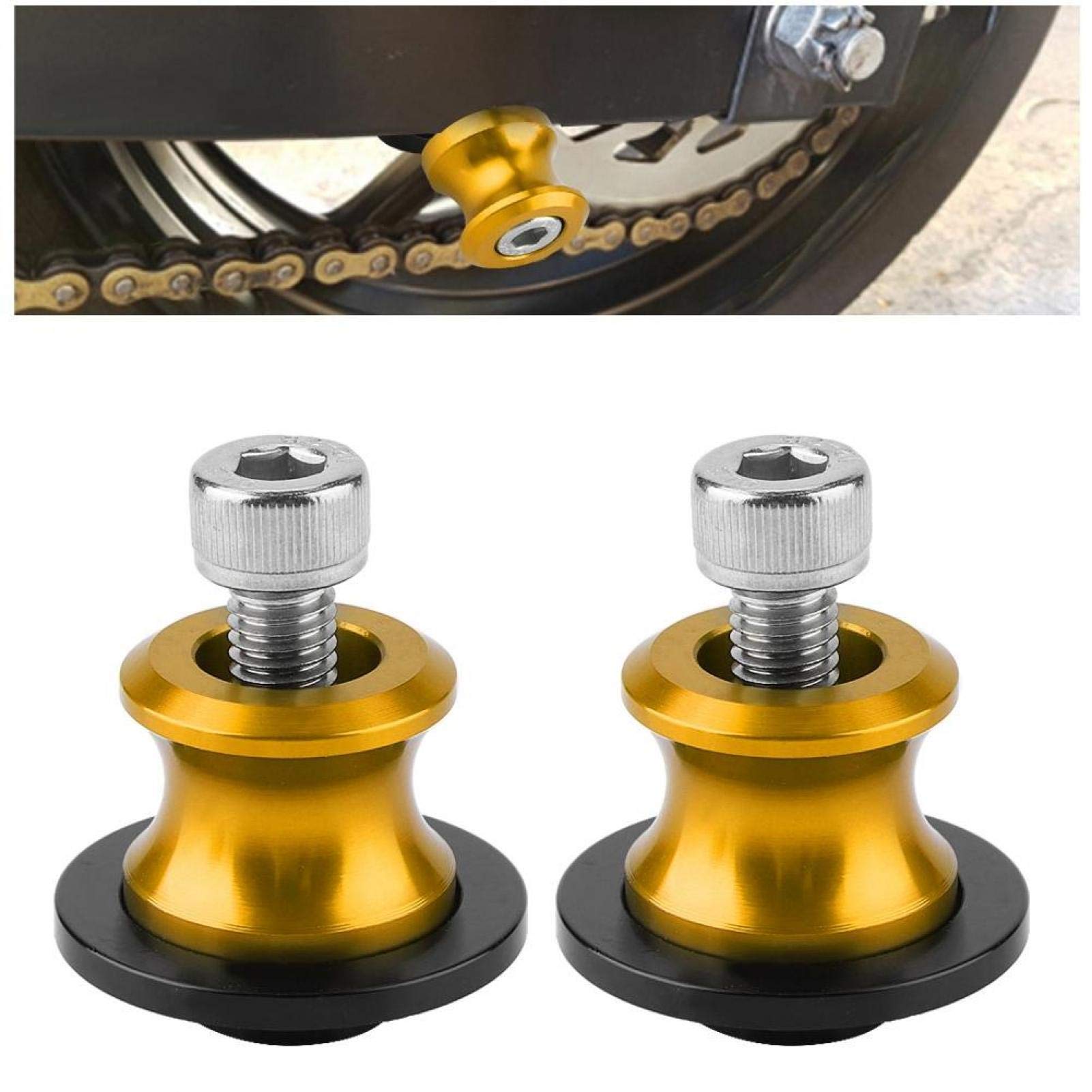 Aramox Kit de Bobines de Bras Oscillants Moto CNC, 2 Pièces, 6/8/10 mm, Béquille Arrière, Bleu