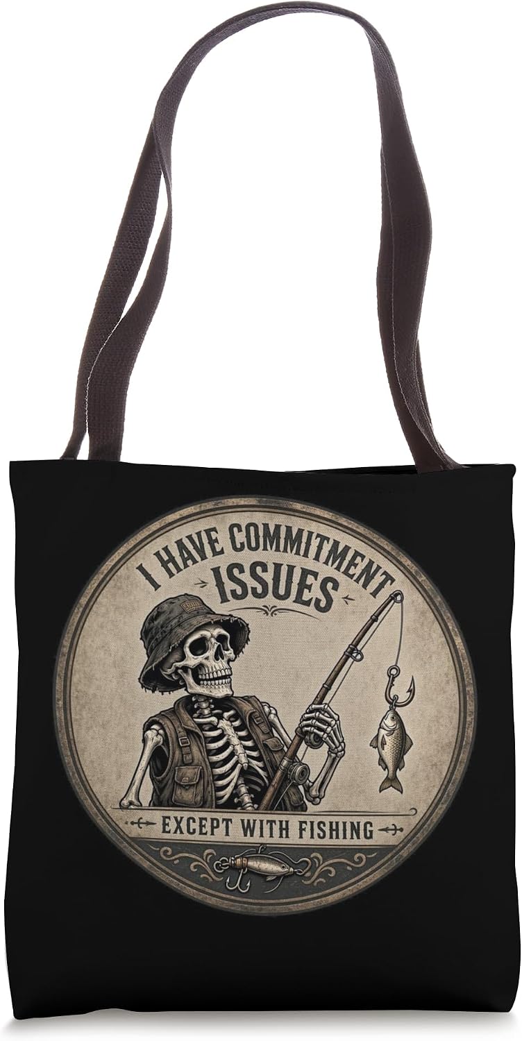 Trending Introvert Gifts Fisherman Funny Sarcastic Fishing Tote Bag