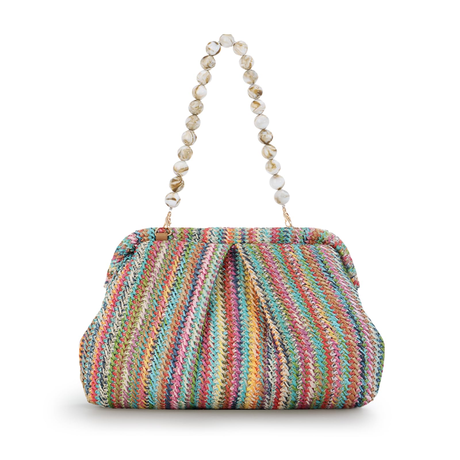 Ynport Crefreak Bolso Bandolera de Paja Para Mujer Bolsos de Ratán Tejidos a Mano Bolso de Hombro con Asa Superior de Paja Bolso de Playa de Verano Bolso de Mano