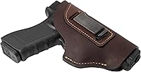 Vista 11 de Relentless Tactical IWB The Defender - Funda de cuero para pistolas S&W M&P Shield, GLOCK 17 19 22 23 32 33, Springfield XD & XDS, y pistolas