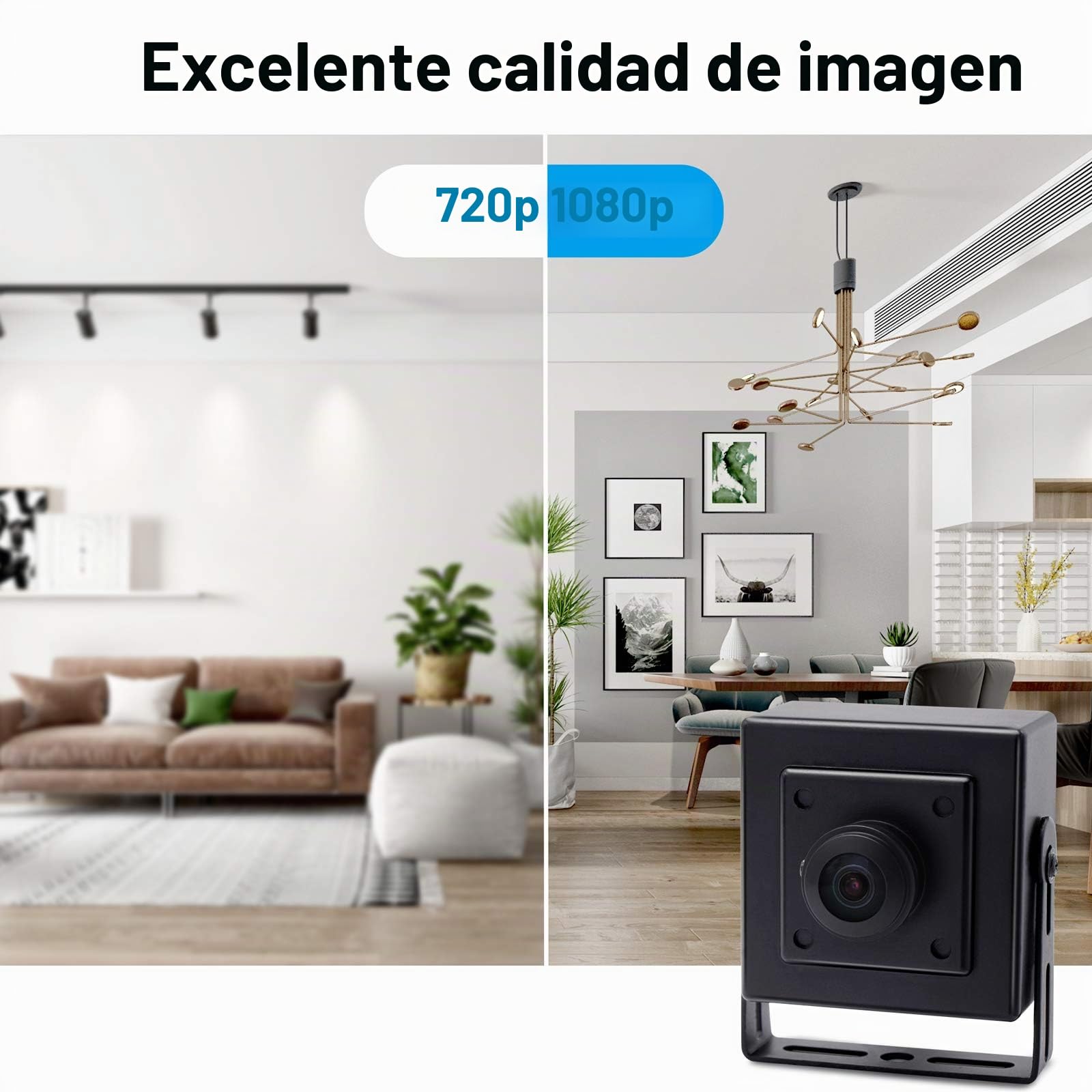 Svpro Cámara Full HD 1080P Low Light USB con carcasa de aluminio, sensor IMX323 Mini USB Webcam 2MP H.264 USB con micrófono digital integrado para PC o proyecto integrado