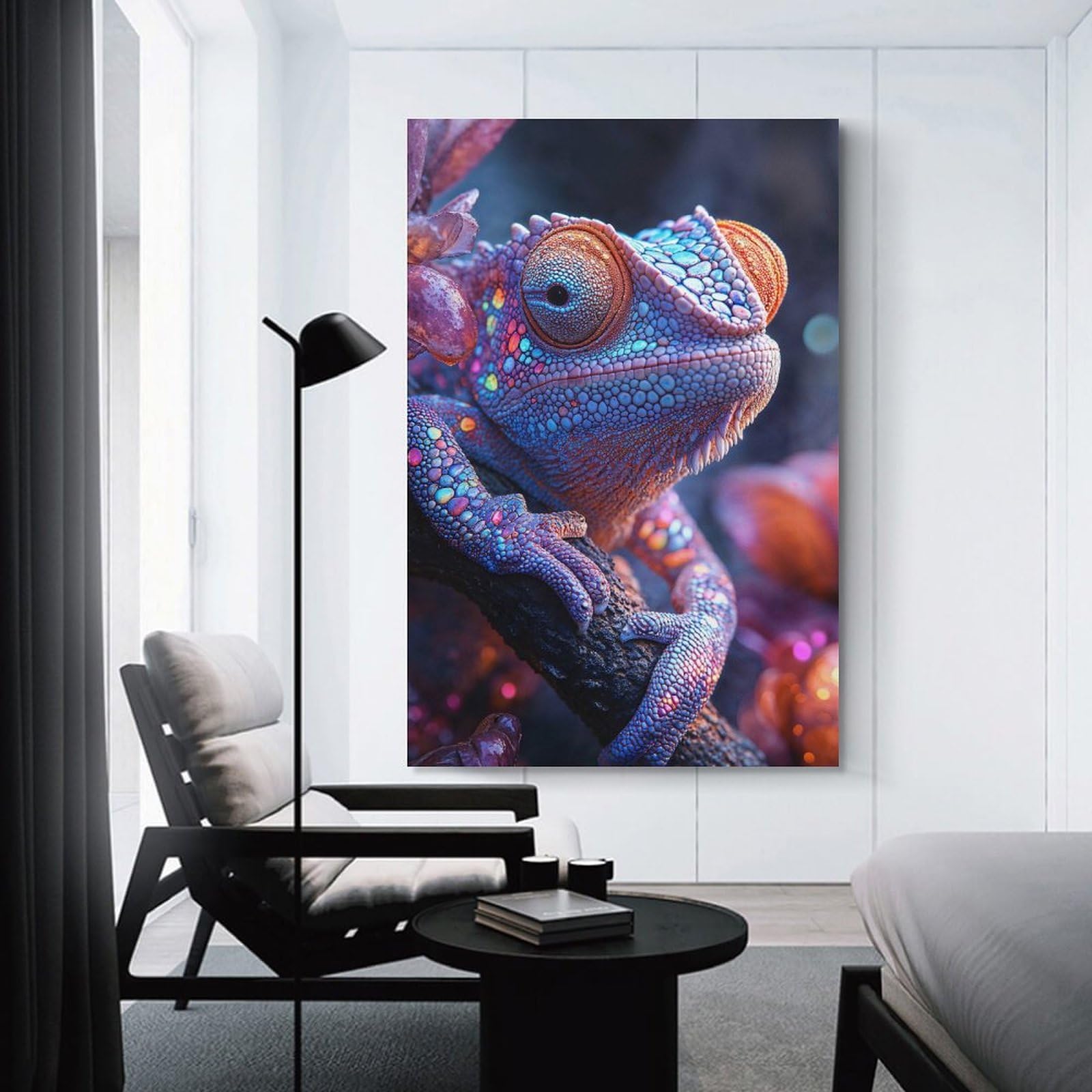 Wall Art Print Chameleon Close-Up, 08x12inch(20x30cm), for Contemporary Homes, Apartments Or Offices, An Easy Choice for New Home Styling