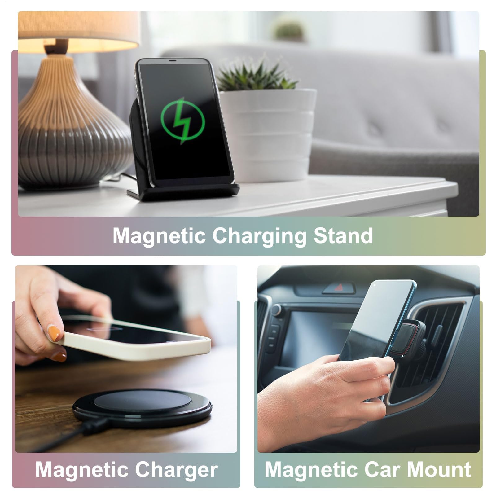 Autocollant magnétique pour coque de téléphone – Feuille magnétique ultra fine, adaptateurs de support de charge, disque métallique adhésif durable