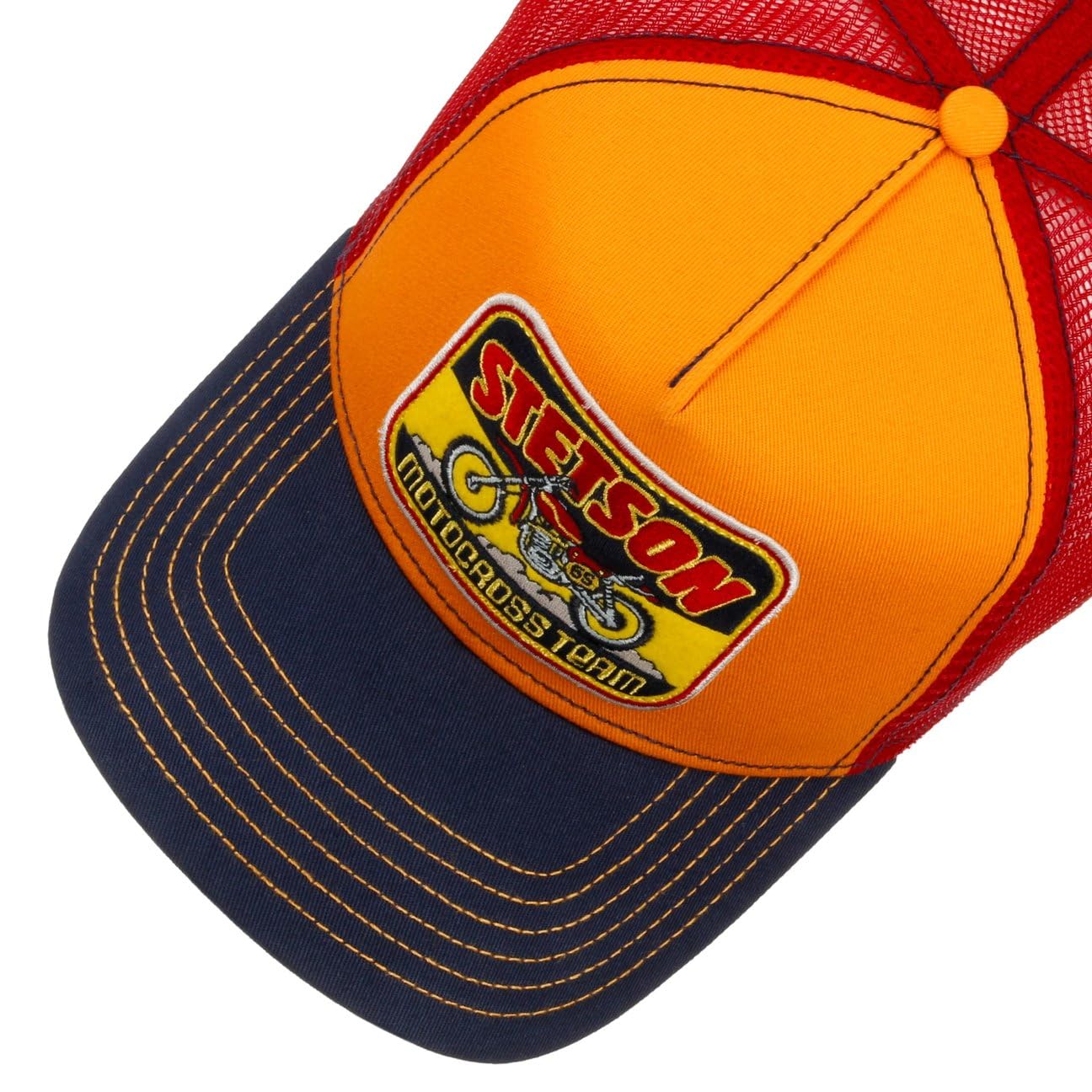 Stetson Motorcross Team Trucker Cap Mehrfarbige Mütze Casual Mesh Stoffcap Patch Herren Frühjahr Sommer