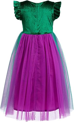 Miniatura 3 de FYMNSI Kids Girls Witch Costume Witch Sisters Dress Cape Cloak Wigs Halloween Cosplay Outfit Fancy Dress up Witch Dresses