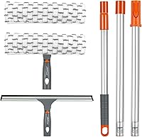 Vista 6 de ITTAHO - Kit de limpieza de ventanas con poste extensible, escobilla de 10 pulgadas y combo de limpiador de microfibra de 11 pulgadas con poste
