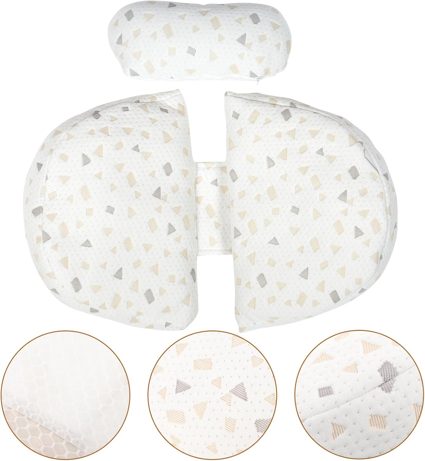 BESPORTBLE U-Shaped Maternity Pillow with Adjustable Lumbar Waist Support and Belly Cushion for Pregnant Women Side Sleeping, Comfortable Travel Pregnancy Pillow with Removable Cover