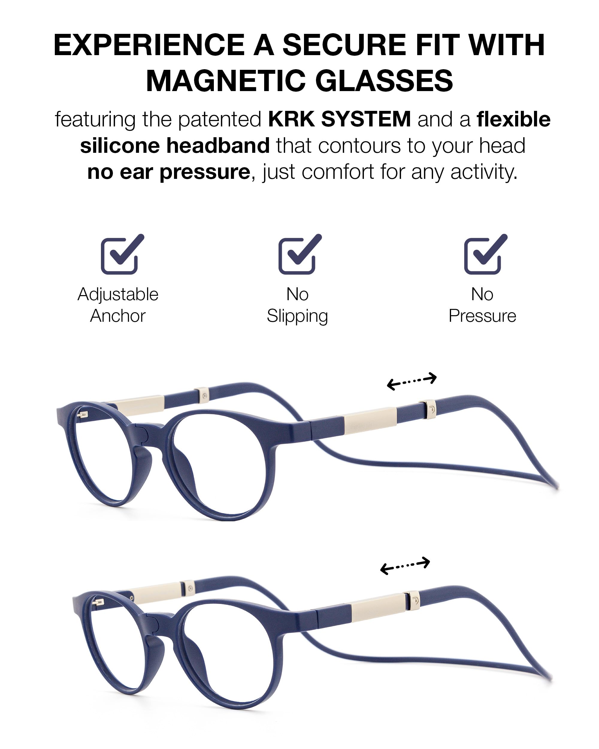 DIDINSKY Krik Occhiali da Lettura Magnetici, Anti Luce Blu | Chiusura magnetica frontale · Per leggere da vicino · Anti luce blu · Ingrandimento +1.0 a +3.0 · Custodia inclusa