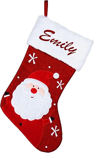 Brd Gifts Medias de Navidad personalizadas con nombre, 7 diseños, 6 fuentes, medias familiares personalizadas de 15 pulgadas para Navidad,