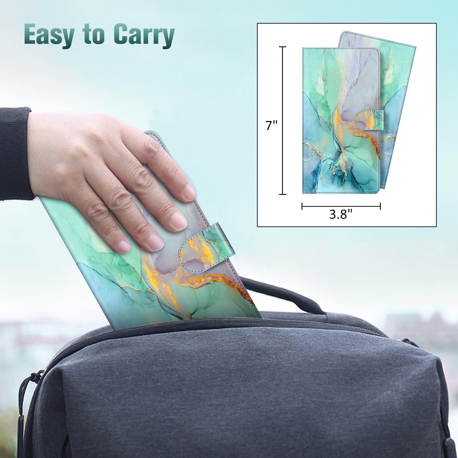 Fintie Couverture de chéquier pour chéquier Personnel, Blocage RFID, Grande capacité, chèques Standard, Double avec Porte-Stylo, emplacements pour Cartes