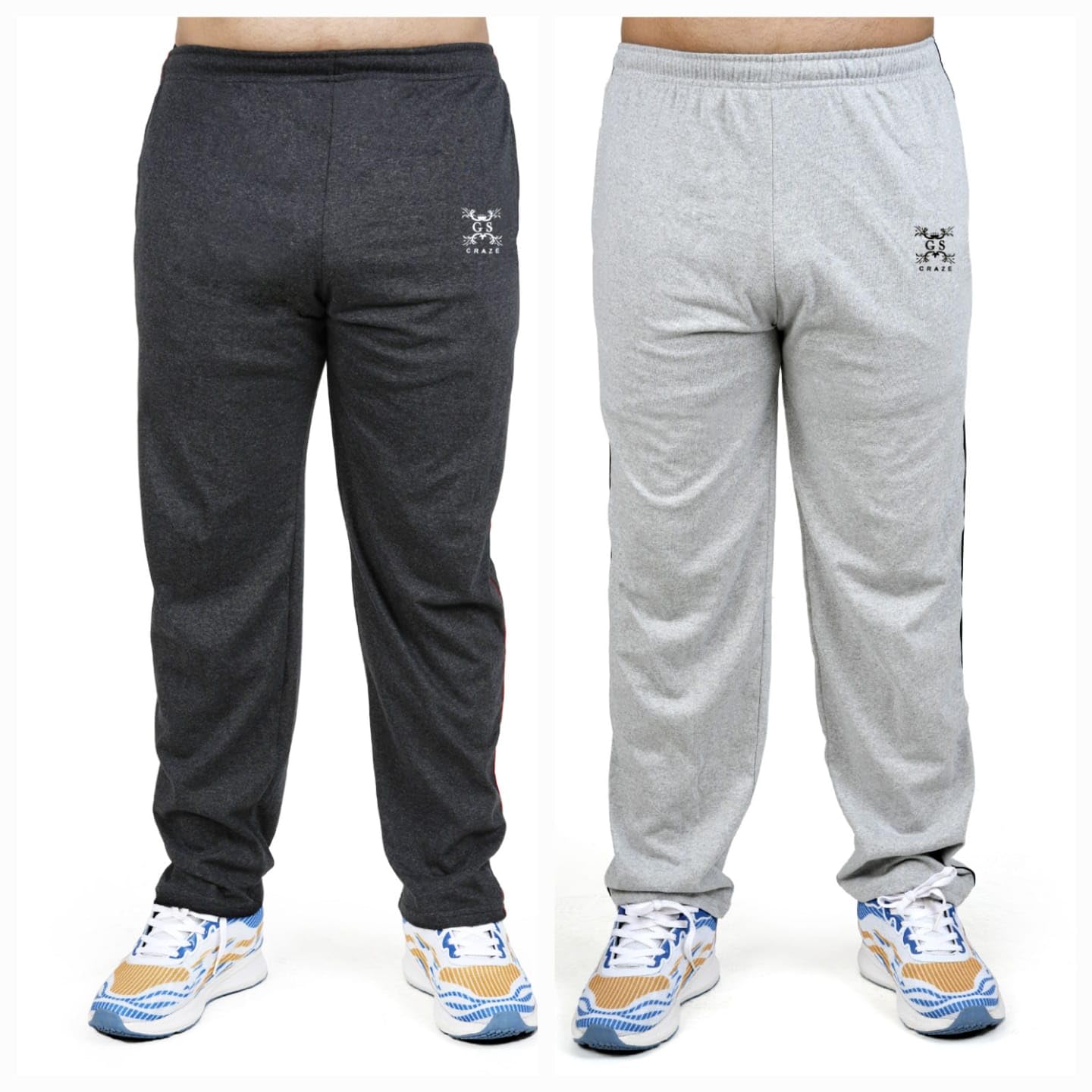 G S Craze Men's Lower Versatile and Comfortable Everyday Wear Lower White and Grey - M (Pack of - 2)