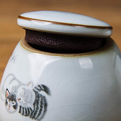 Miniatura 7 de CHUNCIN - Urnas para mascotas para cenizas de gato, pequeña urna conmemorativa de cerámica, urna de recuerdo para perro, gato, mini urna de