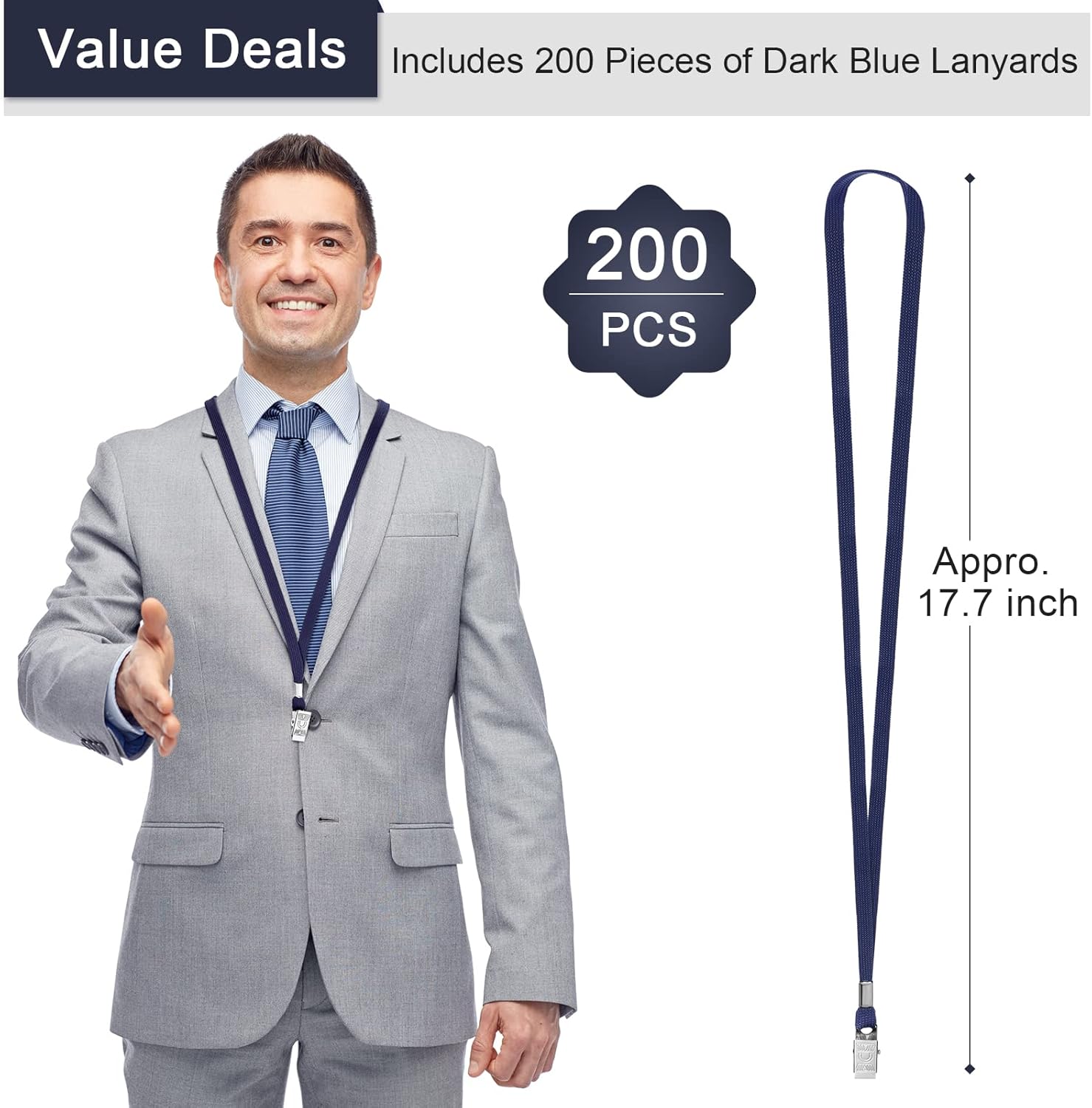 Marspark Lanyards Bulk with Clip Flat Neck Lanyard Badge Lanyard with Swivel Hook Lanyards for ID Cards Holder - Image 2