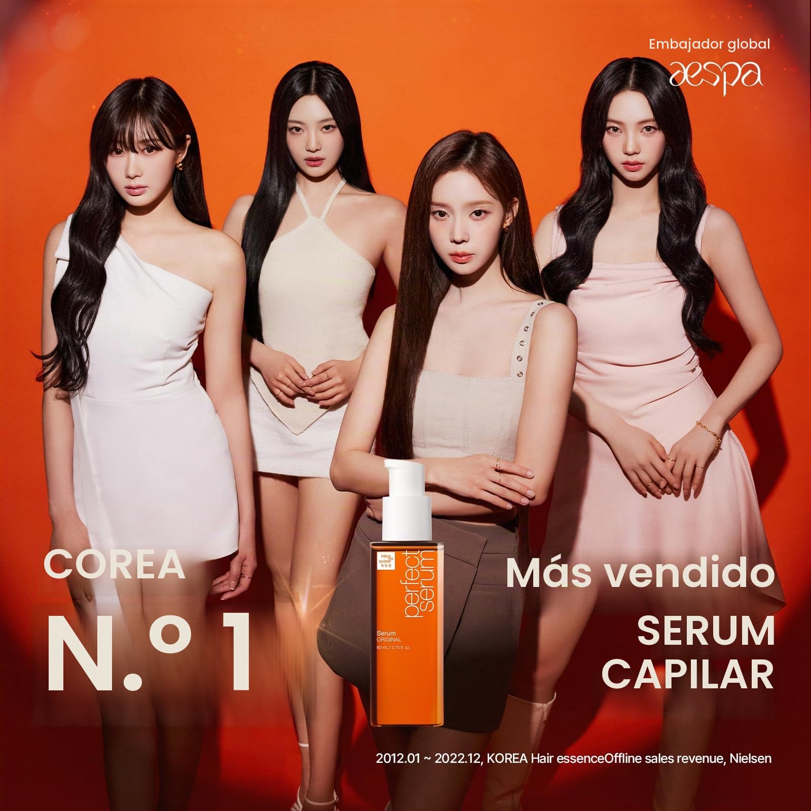 Mise En Scene Perfect Serum Aceite de cabello original, cuidado capilar coreano para cabello rizado y seco, 80 ml