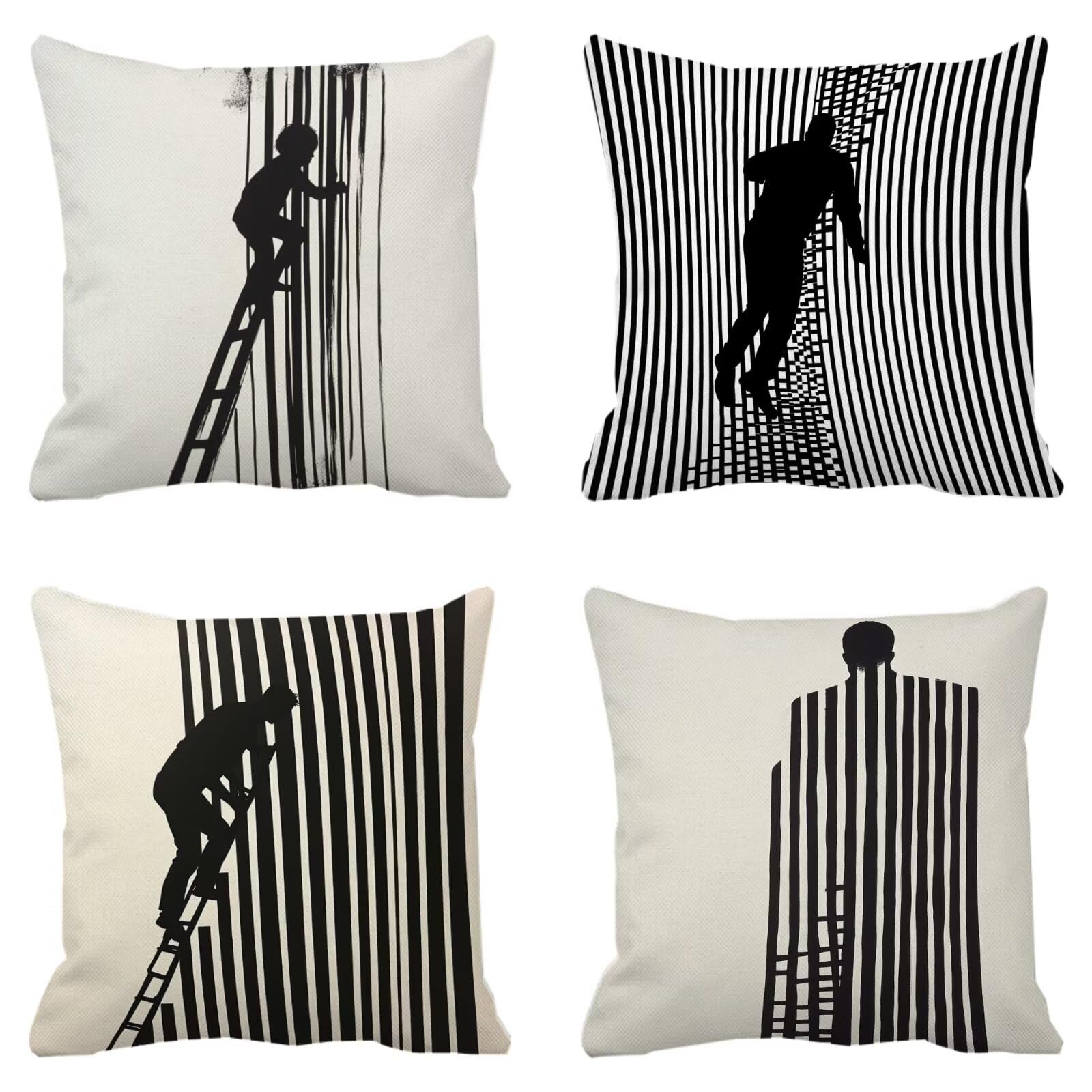 Federe Cuscini Divano 65x65cm, Federa Cuscino In bianco e nero Ragazzo Quadrati Copricuscini Super Morbido Copri Cuscini Per Divano, Cuscino Decorativo da Esterno Giardini, Camera Divani, Sedie P-215